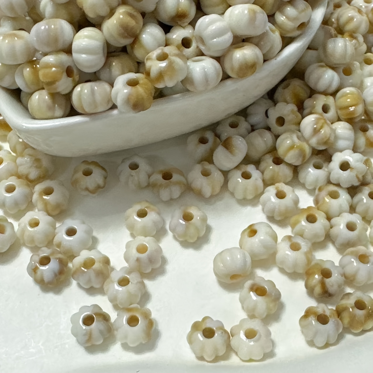 60pcs Bohemian Light-Colored Round Beads, DIY Jewelry